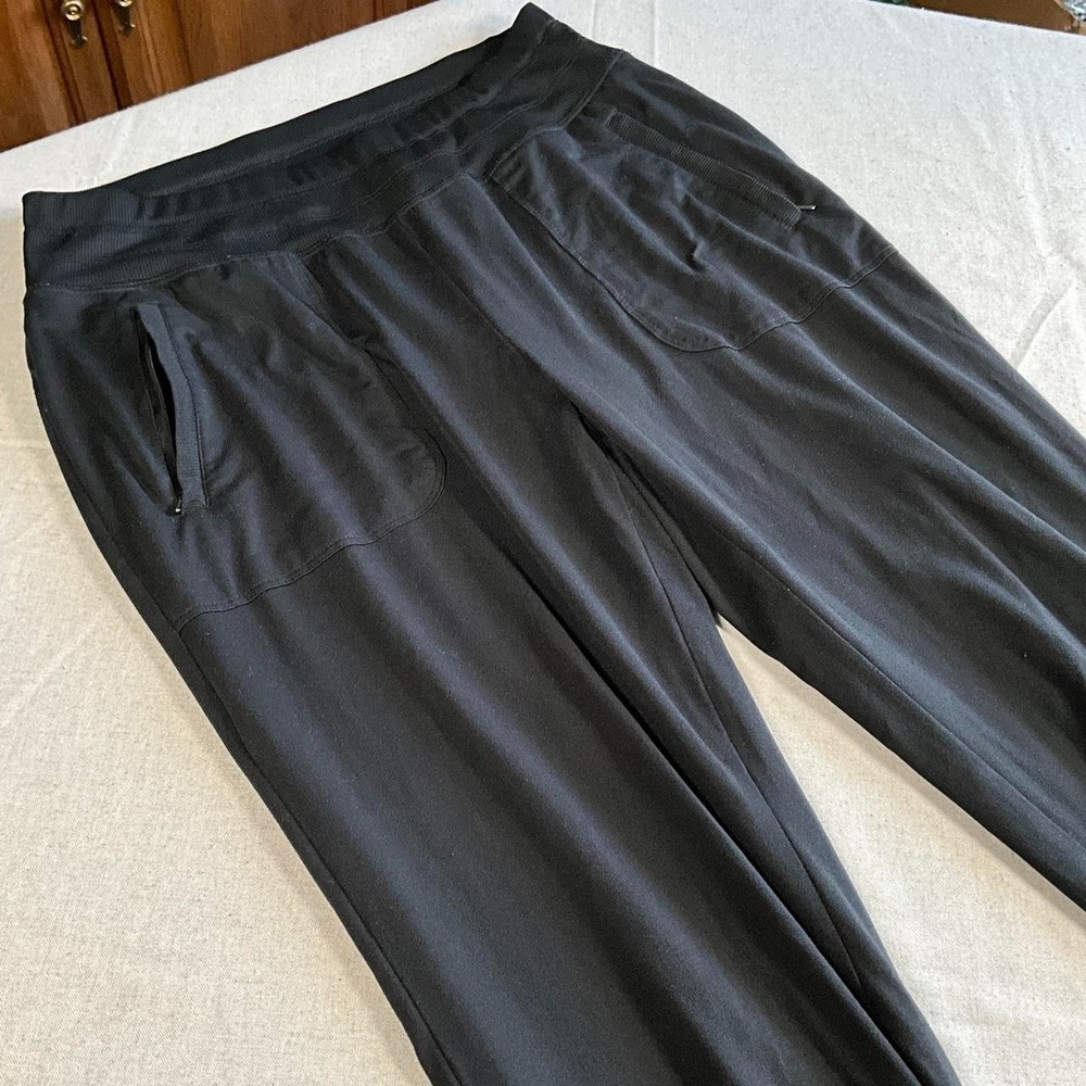 Womens Freely Performance Yoga Tapered Black Stretch Jogger Pants  (Medium)
